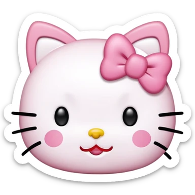 Hello kitty face with a peace sigh at the side of her head doing a wink sticker