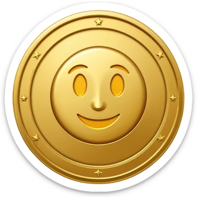 A shiny 3D coin in emoji style, with embossed details and realistic lighting.  place the "V" from the Visify logo in the center of the coin, keeping its original curved style.  sticker
