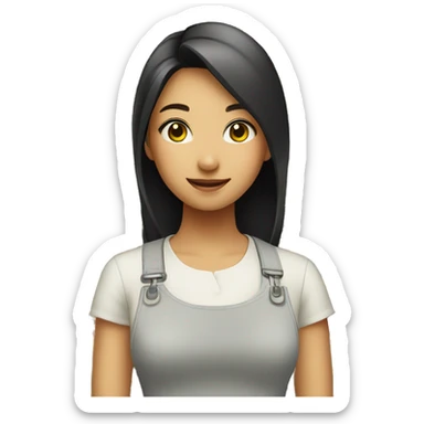 asian florist girl sticker