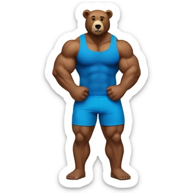 Bodybuilding Bear Blue Shorts sticker