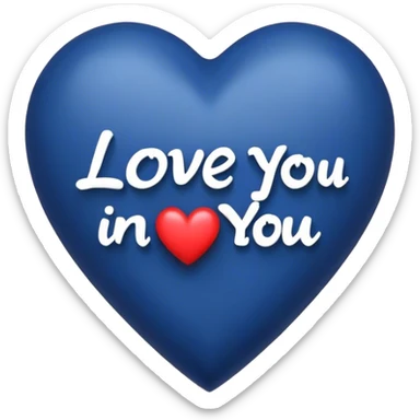 Dark Blue heart with the words Love You Ry in the middle  sticker
