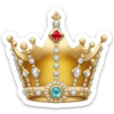 crown with letter P in center surrounded by jewels  sticker