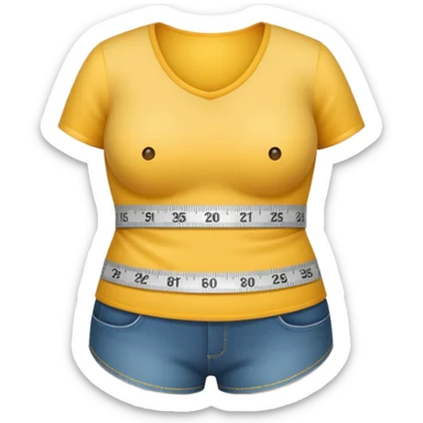 waist and tape measure, no person visible, apple style emoji sticker