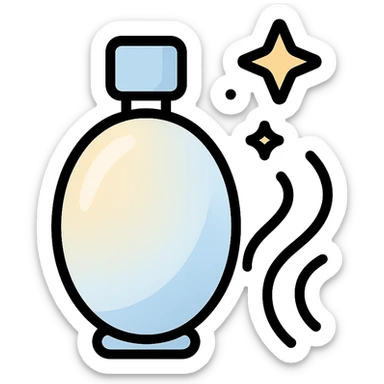 abstract, elegant icon evoking powdery white musk, soft gradients, light, delicate, modern sticker