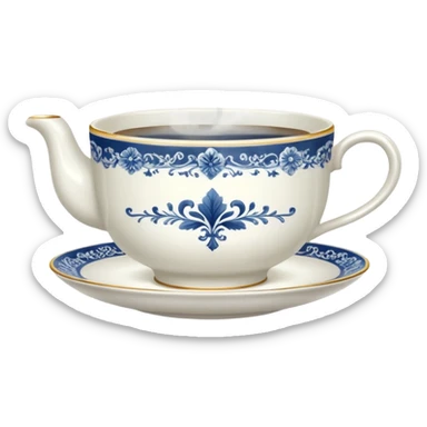 Fancy Teacup with steam rising sticker