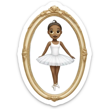 white mirror with bow ballerina sticker