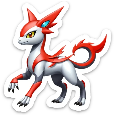 Shiny Meloetta-Latias-Peppercat-Wargreymon-Protogen-Pokémon-Digimon-Fakémon-fusion-hybrid-creature sticker