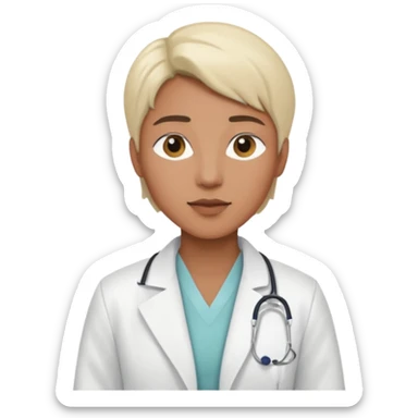 androgynous physician no stethoscope and medium tone skin  sticker