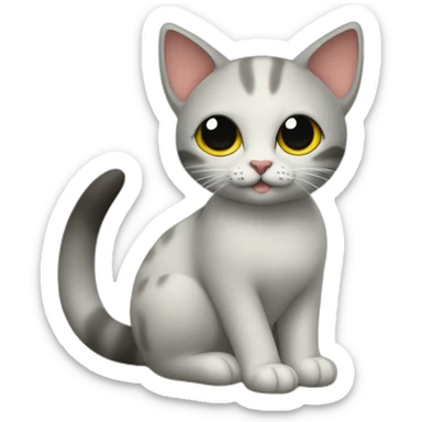 Gato con orejas de mono y un plátano en la boca sticker