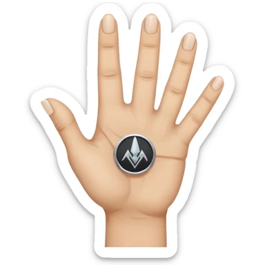hand with rock symbol with the middle and index finger crossing over, middle behind index sticker