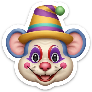 I want a rat that is also a clown  sticker