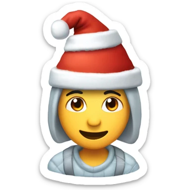 Me in igloo xmas santa hat sticker