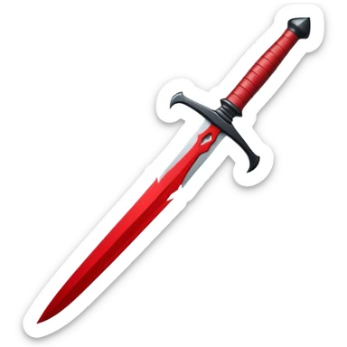 iOS sticker, ritual dagger, red blade, black handle, minimal sticker