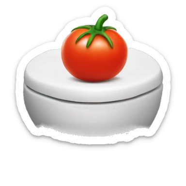Toilet with tomato on top sticker