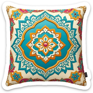 Cozy Moroccan throw pillow sticker