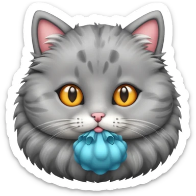 a cute cat with puffer sticker