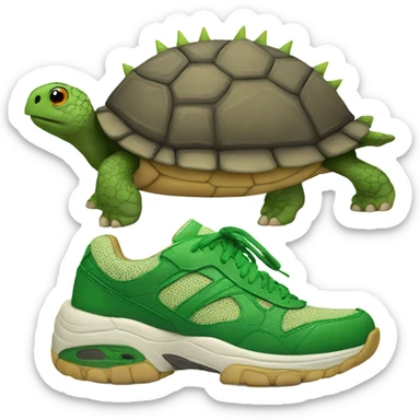 Turtle with spikes and sneakers  sticker