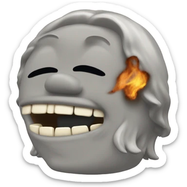 loco sacando la lengua con barbilla en el menton sticker