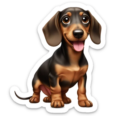 cute dachshund puppy sticking out tongue sticker