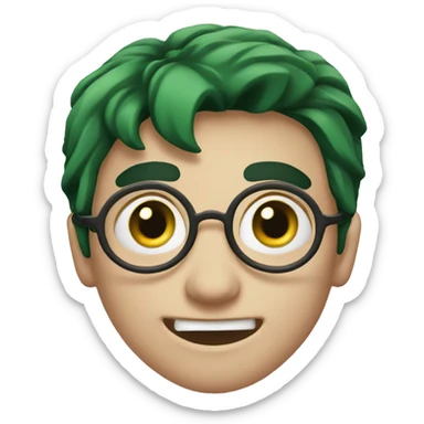 Harry potter with green eyes and lightening scar sticker