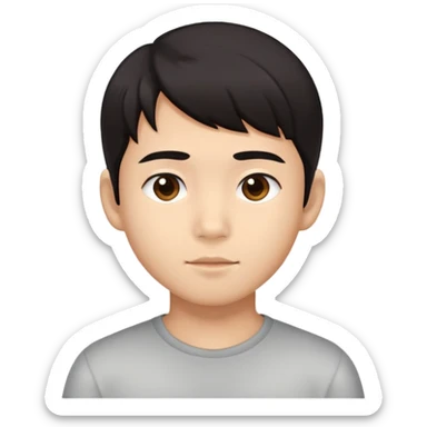 Asian descent boy face sticker