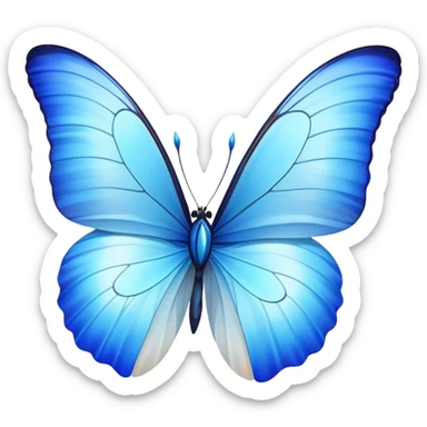 White tulip and blue morpho sticker