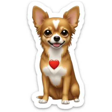 chihuaua+yorkshire+heart sticker