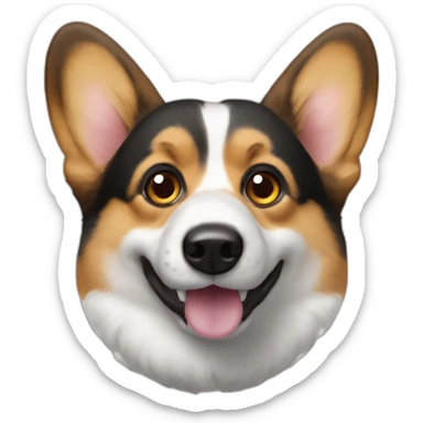 Corgi negro guiñando un ojo sticker