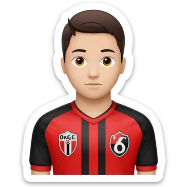 Supporter de L’ogc Nice. Maillot de foot rouge et noir (bandes) logo Kappa. Et logo de L’ogc Nice original. sticker