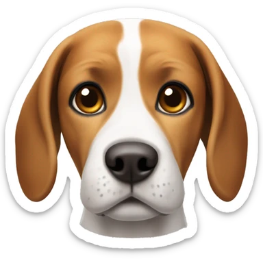 a beagle dog but brown that has a kind of white nose and has taller legs but not too much sticker