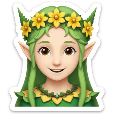 elf with flower crown sticker