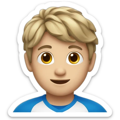 european boy doing sports sticker