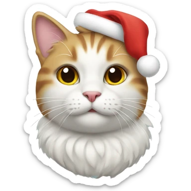 cat wear a crismas pet sticker