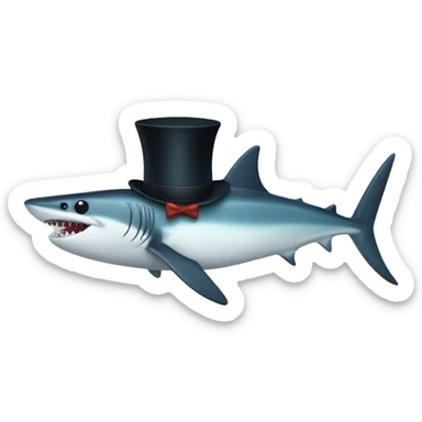 Shortfin mako with a top hat sticker