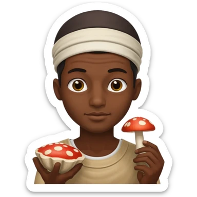 an egyptian man eating a mushroom  sticker