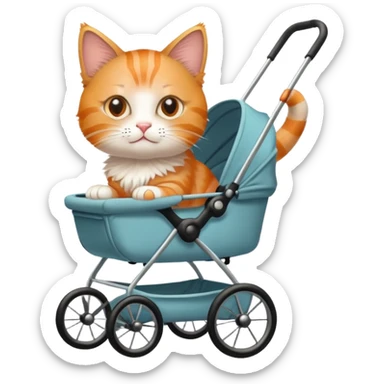Cat in a stroller sticker