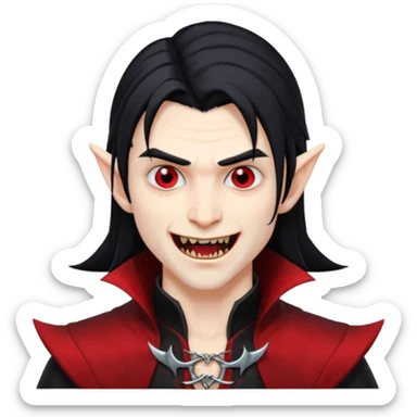 Male long hair vampire elf  sticker
