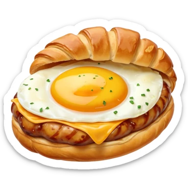 Croissant Saucisse oeuf et fromage sticker