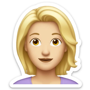 white mid age adult head woman with blonde hair sticker
