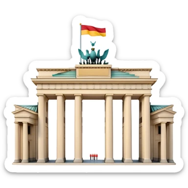 Cinematic Realistic Brandenburg Gate Landmark Emoji, depicted as the iconic neoclassical monument rendered with lifelike detail and dynamic, historic lighting. sticker