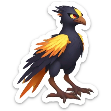 Fantasy legendary dark bird shadow-type-Phoenix Fakemon full body sticker