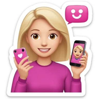 pink video call sticker