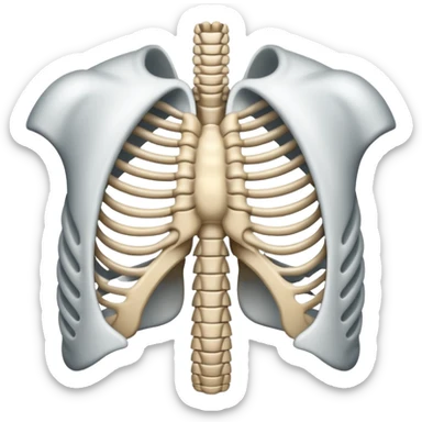 blue back round white ribs sticker