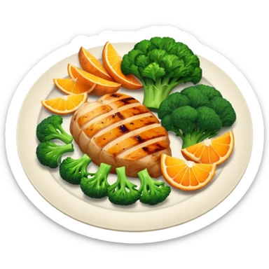1 protein (chicken, fish)
 + 2 (or more) veggies
 + 1 starch (sweet potato or grain) sticker
