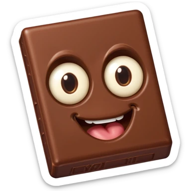  chocolate bar with eyes and mouth  sticker