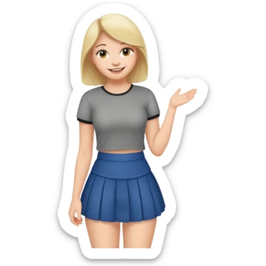 Young female student showing butt sticker