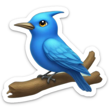 blue bird with horn sticker