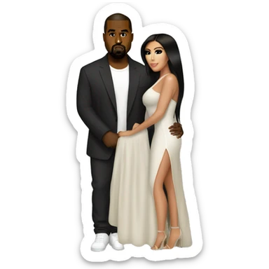 kanye west with kim kardashian sticker