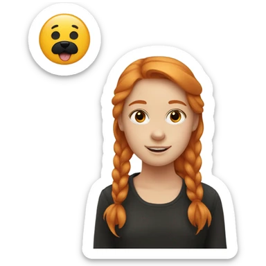 Ginger girl with black spitz sticker