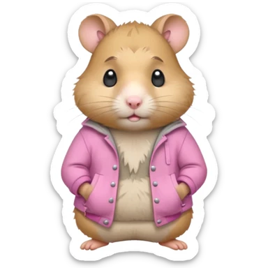 cartoon-style hamster melancholy expression poor with empty pockets sticker